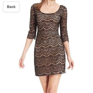 Guess Nude Women's Eyelash Lace Scoop-Neck Sheath Dress
